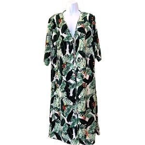 Rachel Zoe Kimono in Gorgeous Tropical Green Print. One Size.